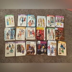 Vintage Sewing Patterns Bundle of 18 Christmas Halloween Heritage Western Crafts